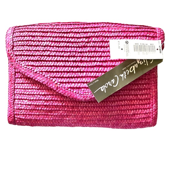 Handbags - Vintage Woven Hot Pink Clutch Purse Bag